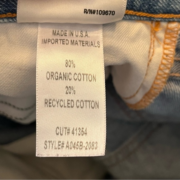 Agolde Straight Jeans Style A045B-2083 Light Wash Button Fly High Rise 28X27 - Picture 7 of 7